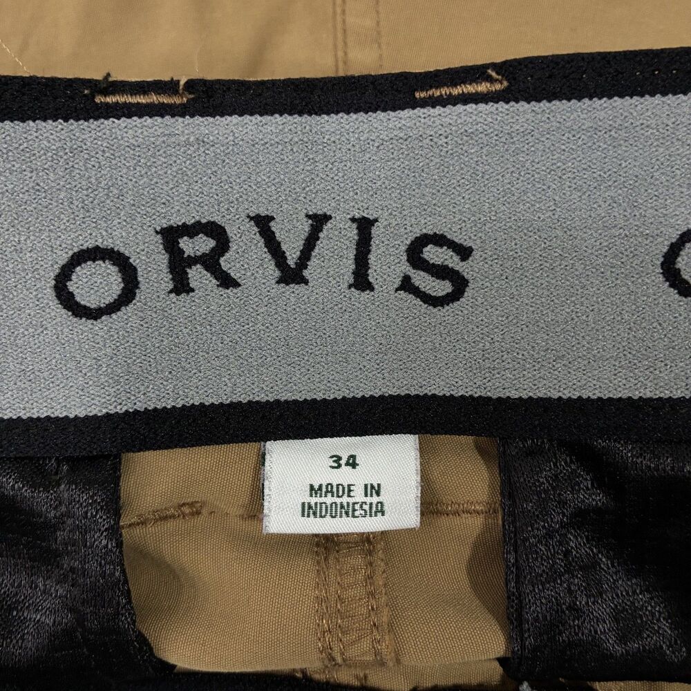 Orvis Men's W34 Brown Performance Stretch Nylon Lightweight Cargo Shorts - Picture 6 of 8